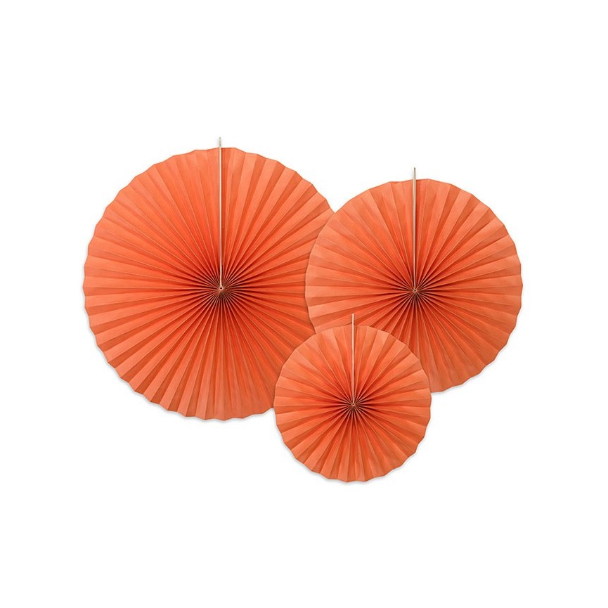 3 Brick Orange Paper Rosettes