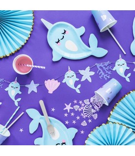 3 Yummy Blue Paper Rosettes