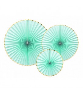 3 Yummy Mint Paper Rosettes