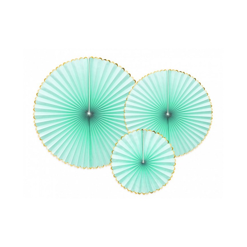 3 Yummy Mint Paper Rosettes