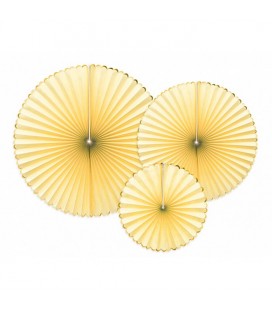 3 Yummy Yellow Paper Rosettes
