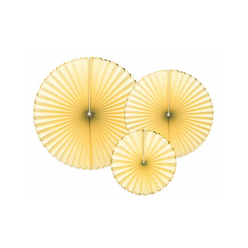 3 Yummy Yellow Paper Rosettes