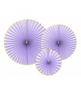 3 Yummy Lilac Paper Rosettes