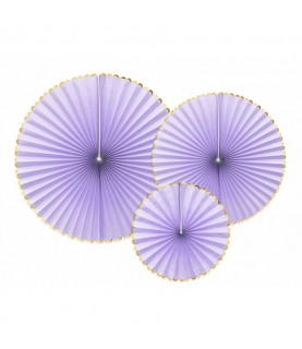 3 Yummy Lilac Paper Rosettes