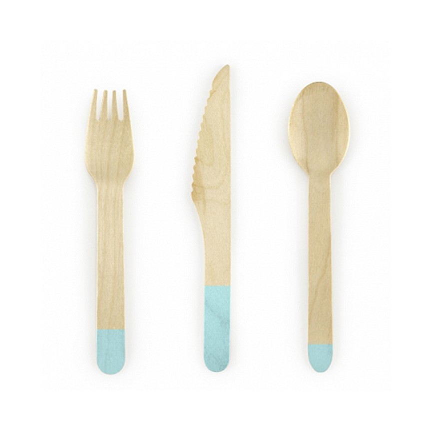 18 Wooden Cutlery Mint Green 18 Wooden Cutlery Mint Green