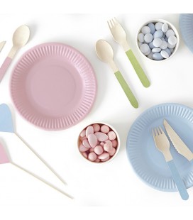 24 Silberne Holzbesteckteile von Meri Meri