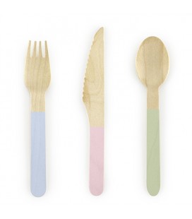 18 Wooden Cutlery Mix