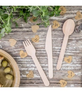 18 Wooden Cutlery