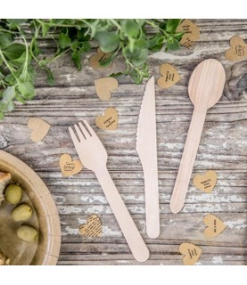18 Wooden Cutlery