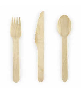 18 Wooden Cutlery