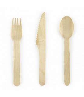 18 Wooden Cutlery