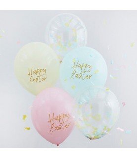 5 Easter Confetti & Pastel Balloons