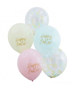 5 Easter Confetti & Pastel Balloons