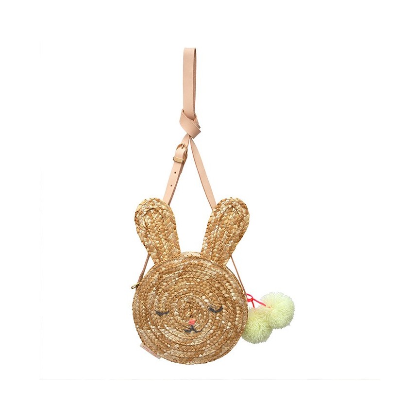 Straw bunny handbag