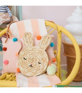 Straw bunny handbag