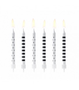 6 Black & White Candles