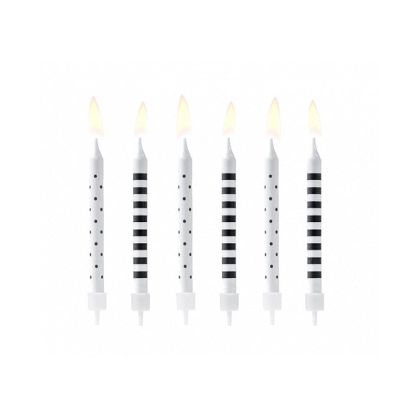 6 Black & White Candles