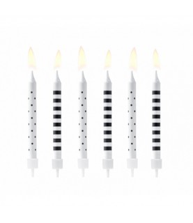 6 Black & White Candles