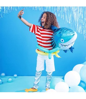 Cute Shark Mylar Foil Balloon