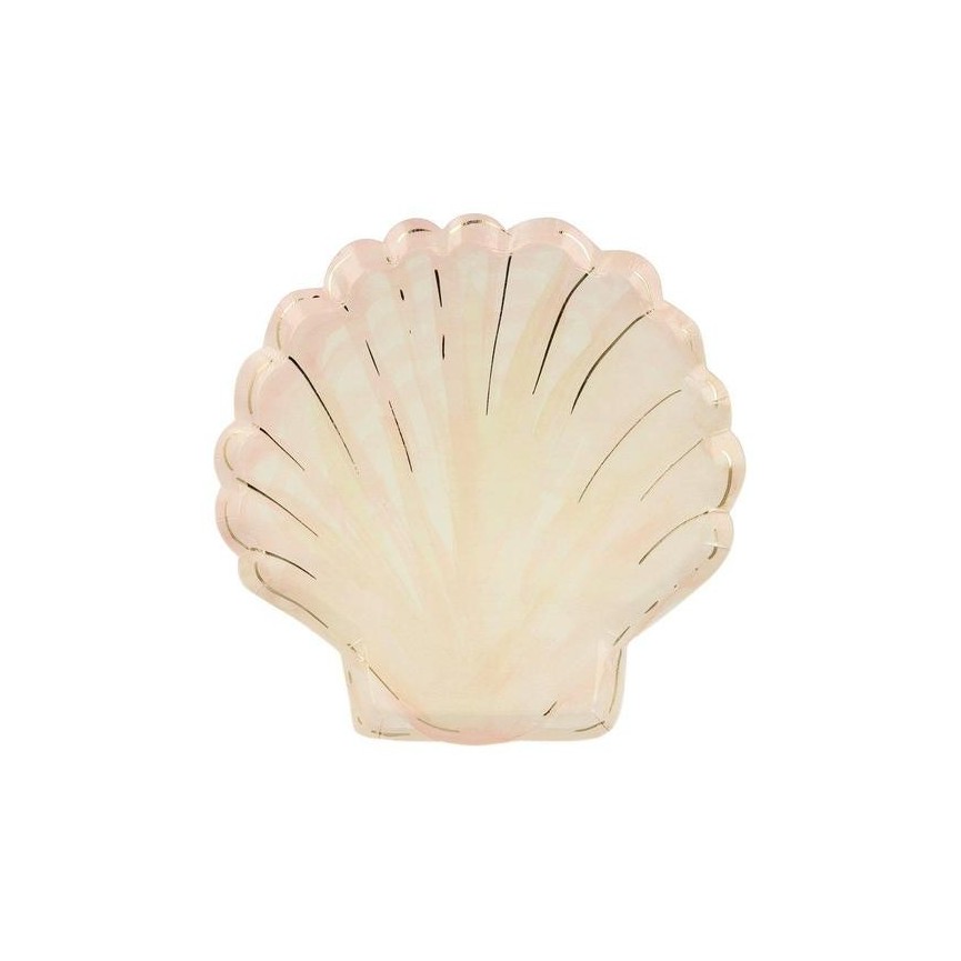 Watercolor Clam Shell Plates Watercolor Clam Shell Plates
