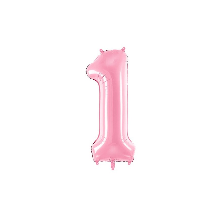 Mylarfilm Pastel Rosa Luftballon Nummer 1 Mylarfilm Pastel Rosa Luftballon Nummer 1