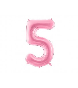 Pastel Pink Mylar Ballon Number 5
