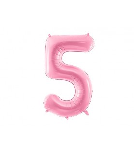 Pastel Pink Mylar Ballon Number 5