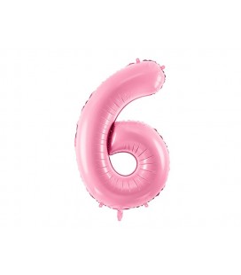 Pastel Pink Mylar Ballon Number 6