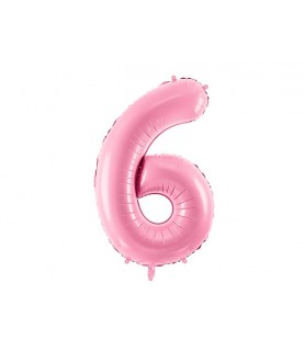 Pastel Pink Mylar Ballon Number 6