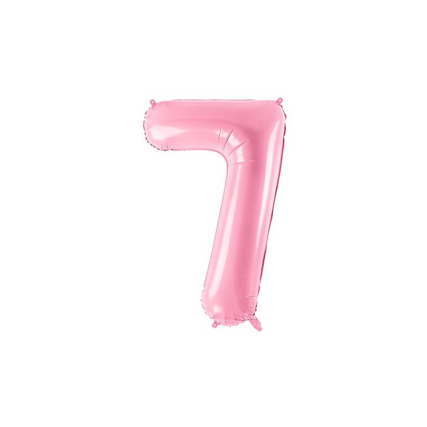 Pastel Pink Mylar Ballon Number 7