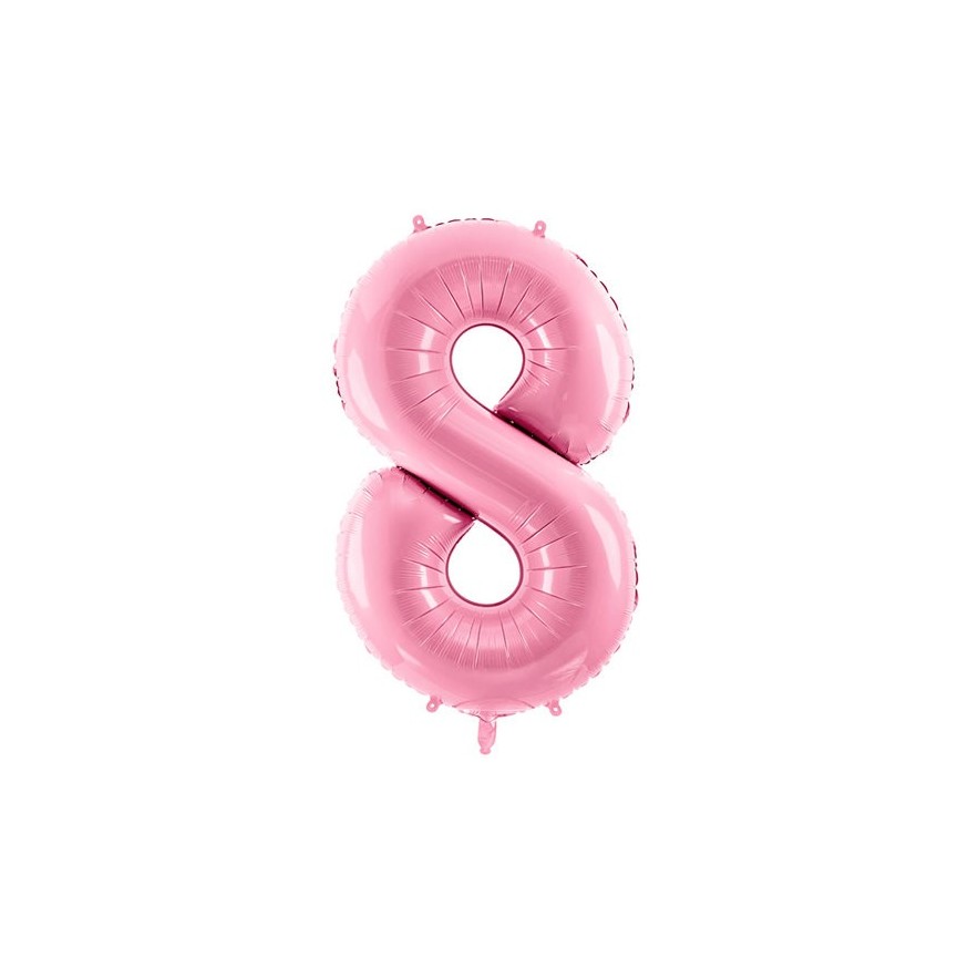 Pastel Pink Mylar Ballon Number 8
