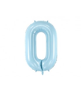 Pastel Blue Mylar Ballon Number 0
