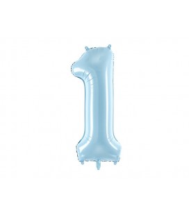 Pastel Blue Mylar Ballon Number 1