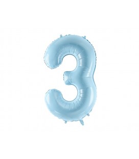 Pastel Blue Mylar Ballon Number 3