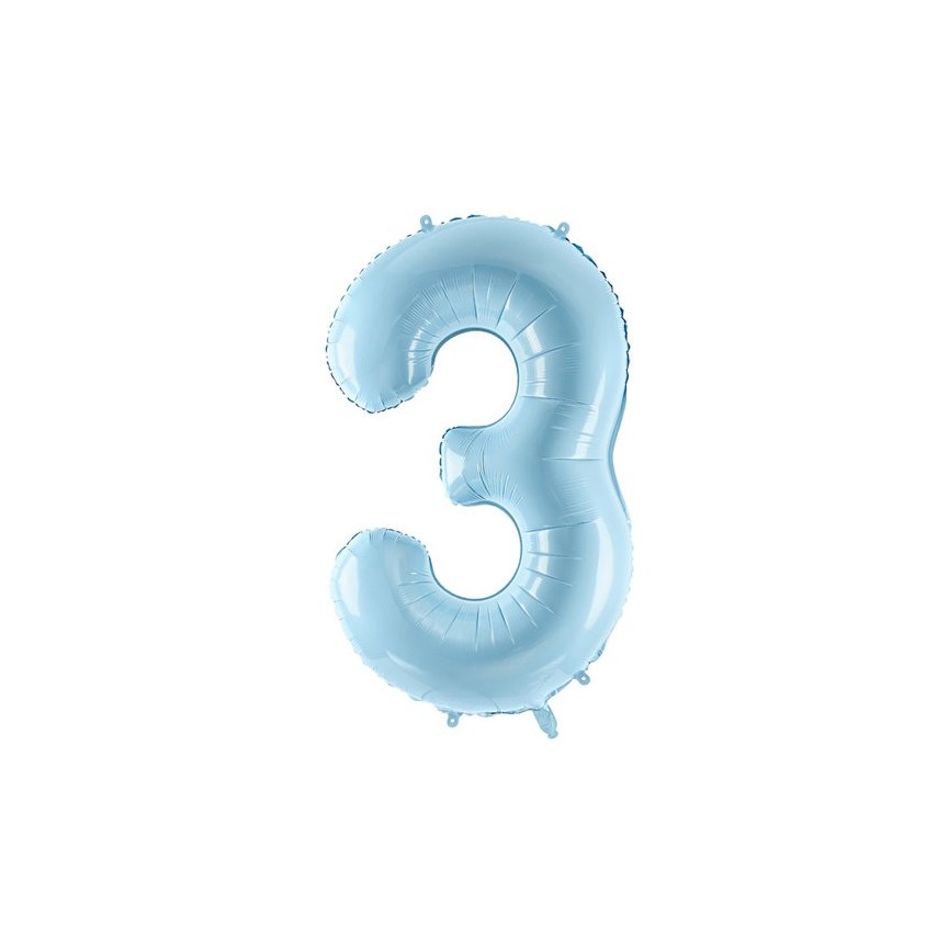 Pastel Blue Mylar Ballon Number 3 Pastel Blue Mylar Ballon Number 3