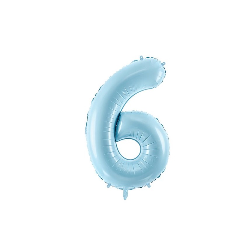 Pastel Blue Mylar Ballon Number 6 Pastel Blue Mylar Ballon Number 6