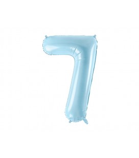 Pastel Blue Mylar Ballon Number 7