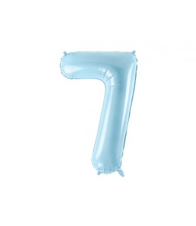 Pastel Blue Mylar Ballon Number 7