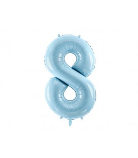 Pastel Blue Mylar Ballon Number 8