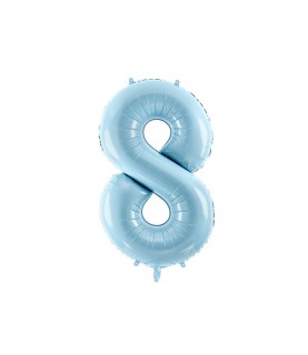 Pastel Blue Mylar Ballon Number 8