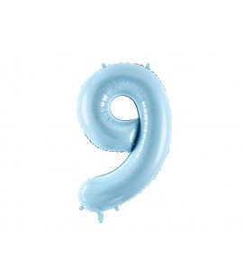 Pastel Blue Mylar Ballon Number 9