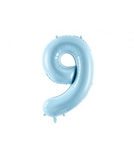 Ballon Mylar Bleu Pastel Chiffre 9