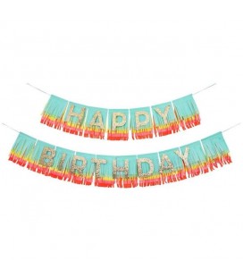 Rainbow Happy Birthday Fringe Garland