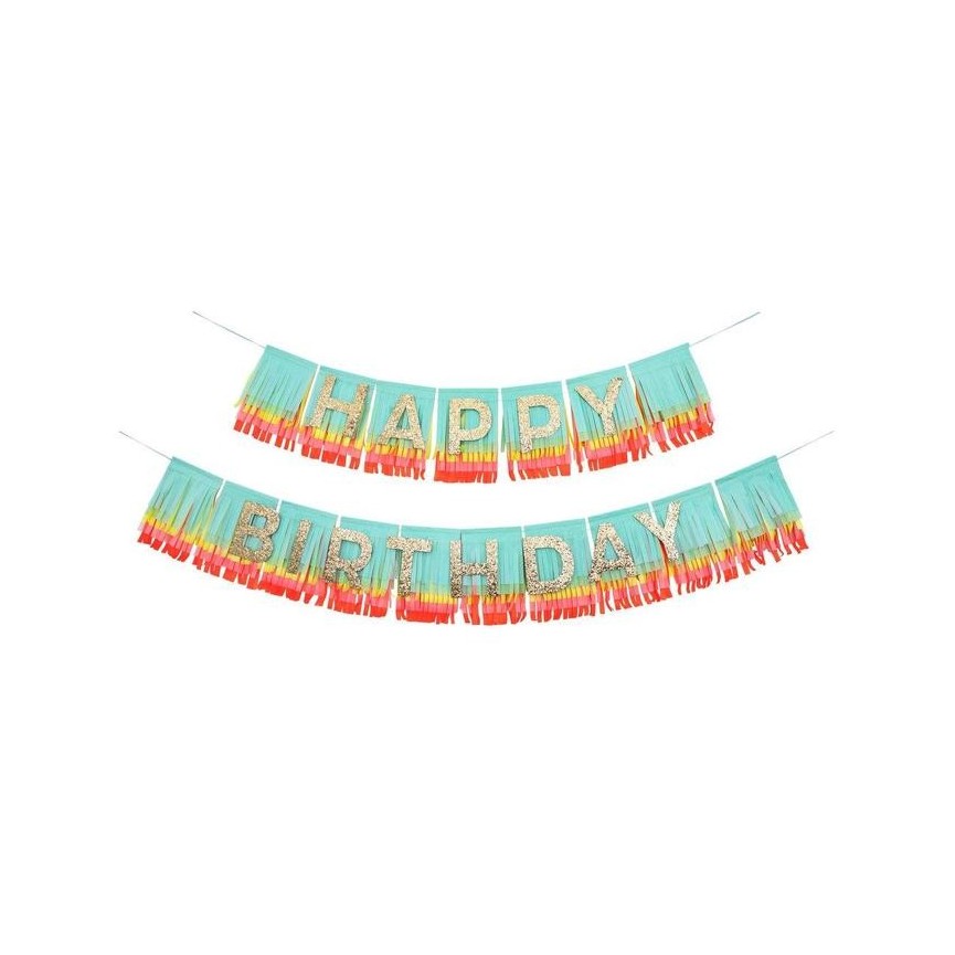 Rainbow Happy Birthday Fringe Garland
