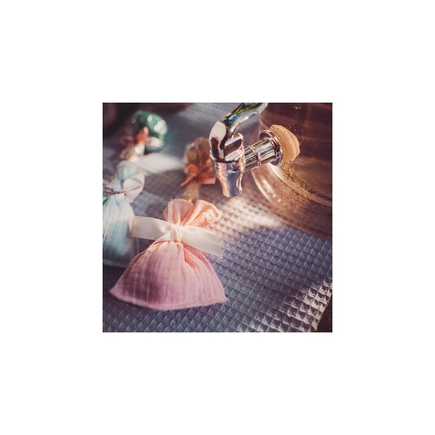 4 Pochons Gaze de Coton - Rose Pastel