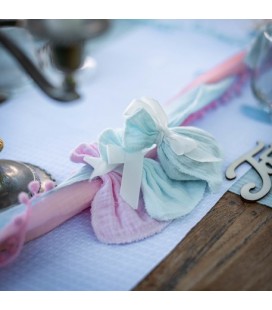 4 Cotton Cotton Gauze Pouches - Pastel Pink