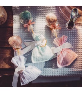 4 Pochons Gaze de Coton - Rose Pastel