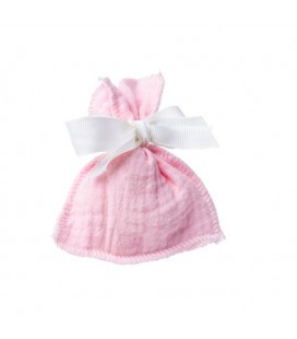 4 Cotton Cotton Gauze Pouches - Pastel Pink