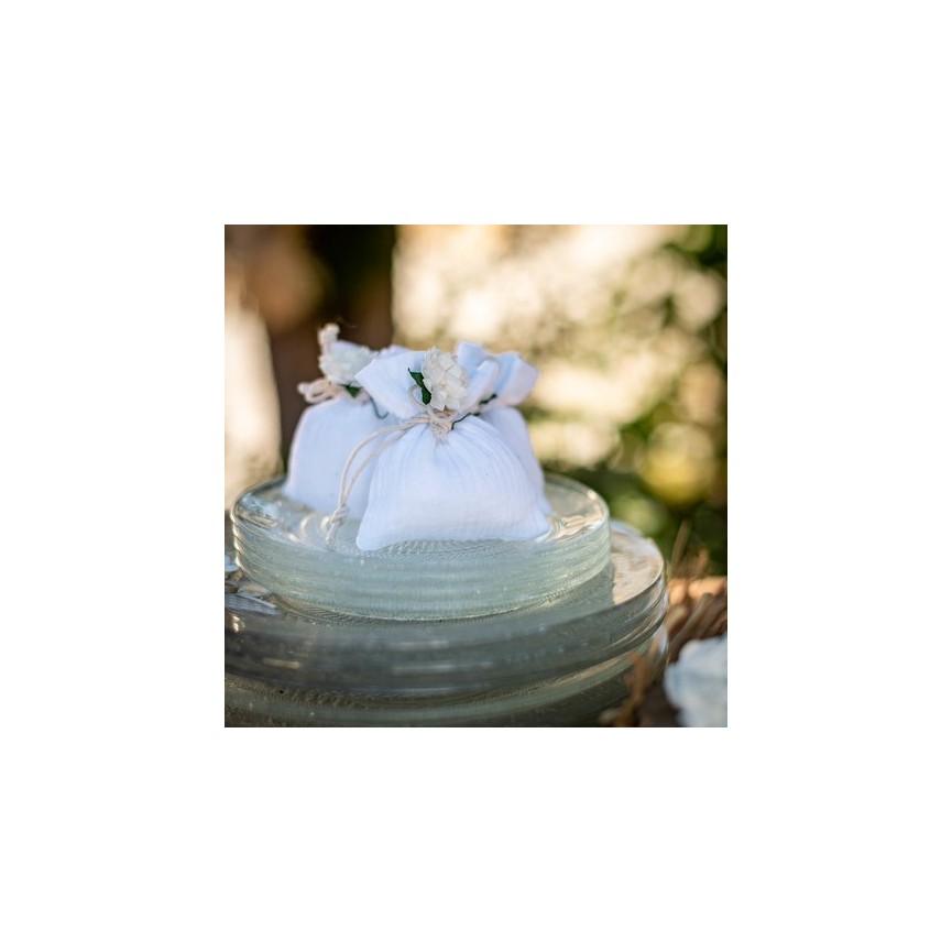 4 Cotton Cotton Gauze Pouches - Blanc
