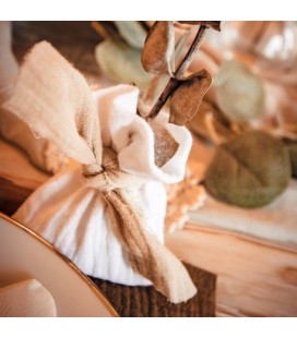 4 Cotton Cotton Gauze Pouches - Blanc
